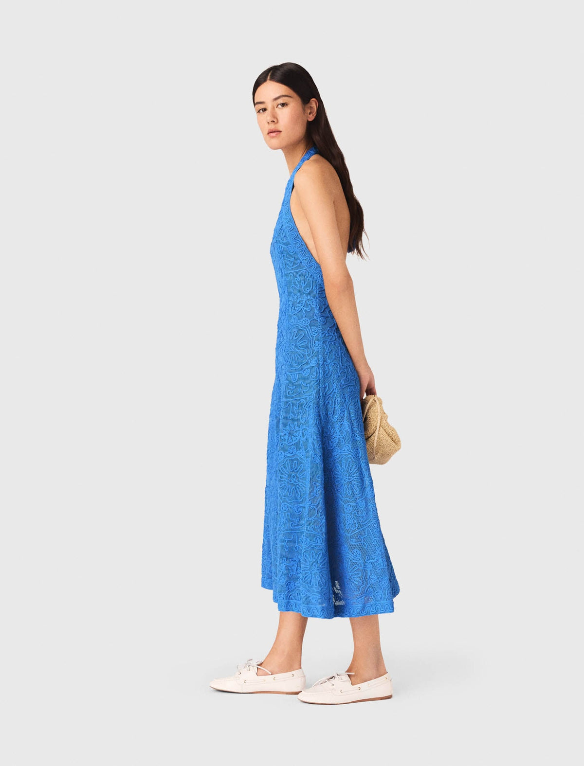 Backless guipure maxi dress | Maje