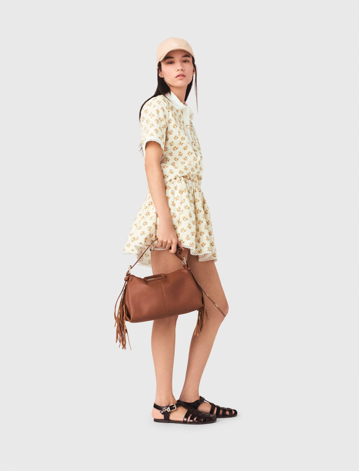 Patterned shirt with croquet trim | Maje
