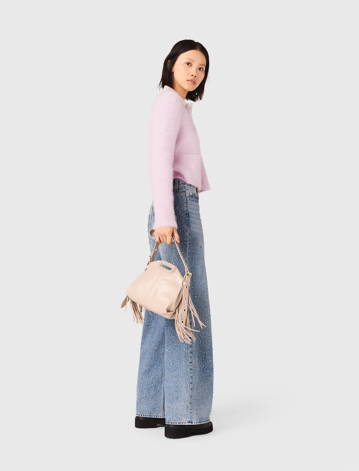 Jewelled bow cardigan | Maje