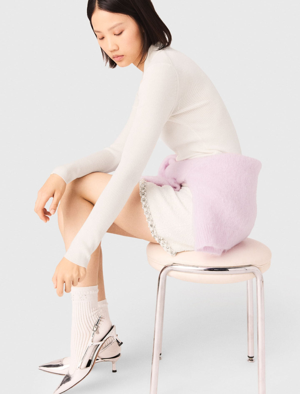 Ribbed polo sweater | Maje