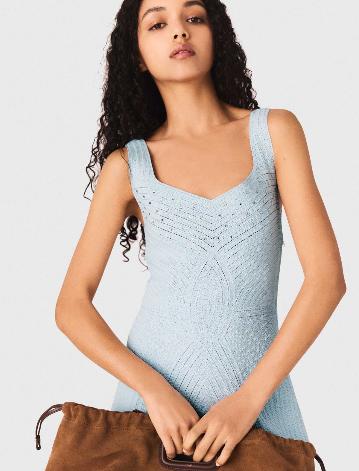 Crochet dress with removable lining | Maje