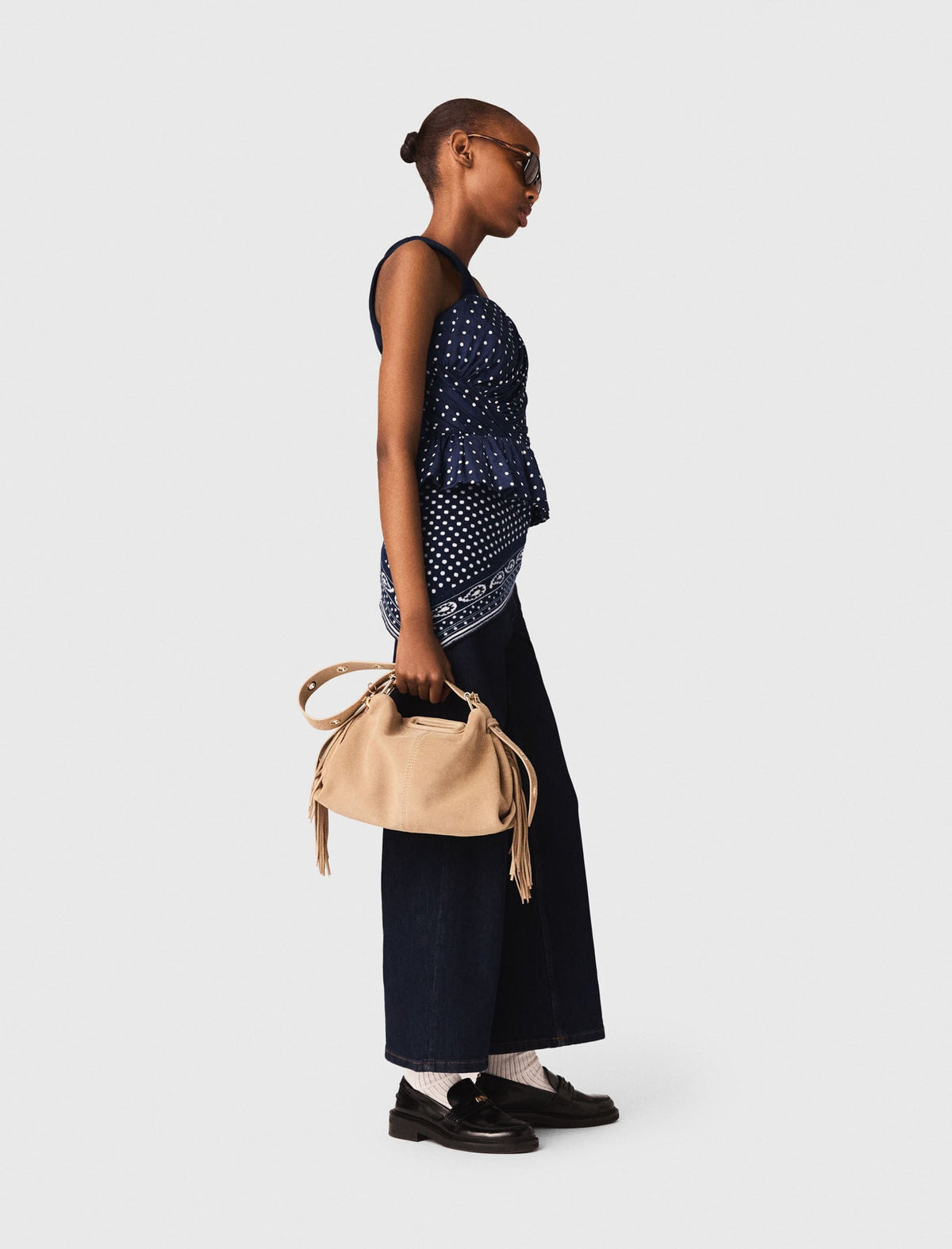 Patterned bustier top | Maje