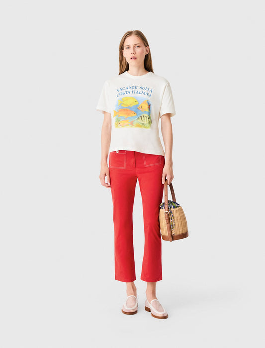 T-shirt with fish print | Maje