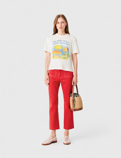T-shirt with fish print | Maje