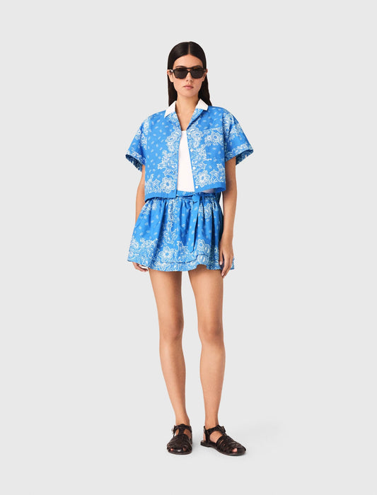 Contrast collar printed shirt | Maje