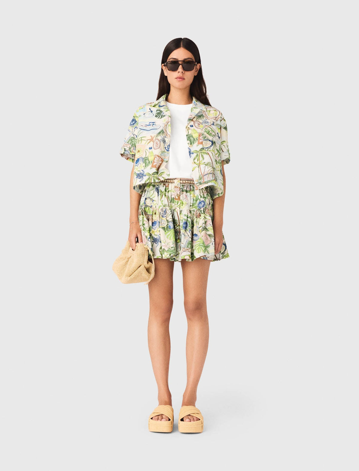 Patterned cropped shirt | Maje