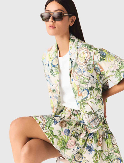 Patterned cropped shirt | Maje