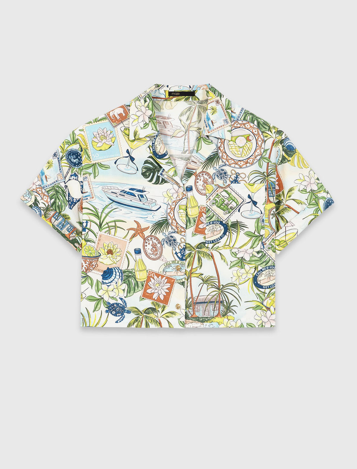 Patterned cropped shirt | Maje