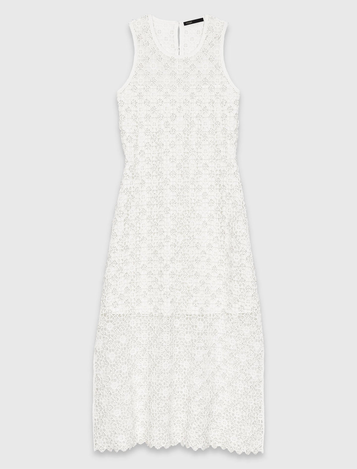Rhinestone crochet maxi dress | Maje