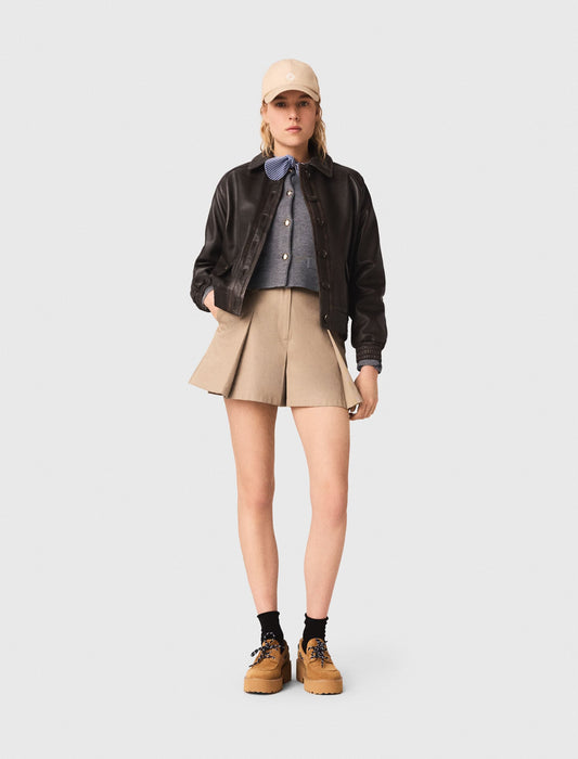 Cropped leather jacket | Maje