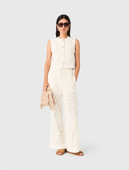 Guipure lace trousers | Maje