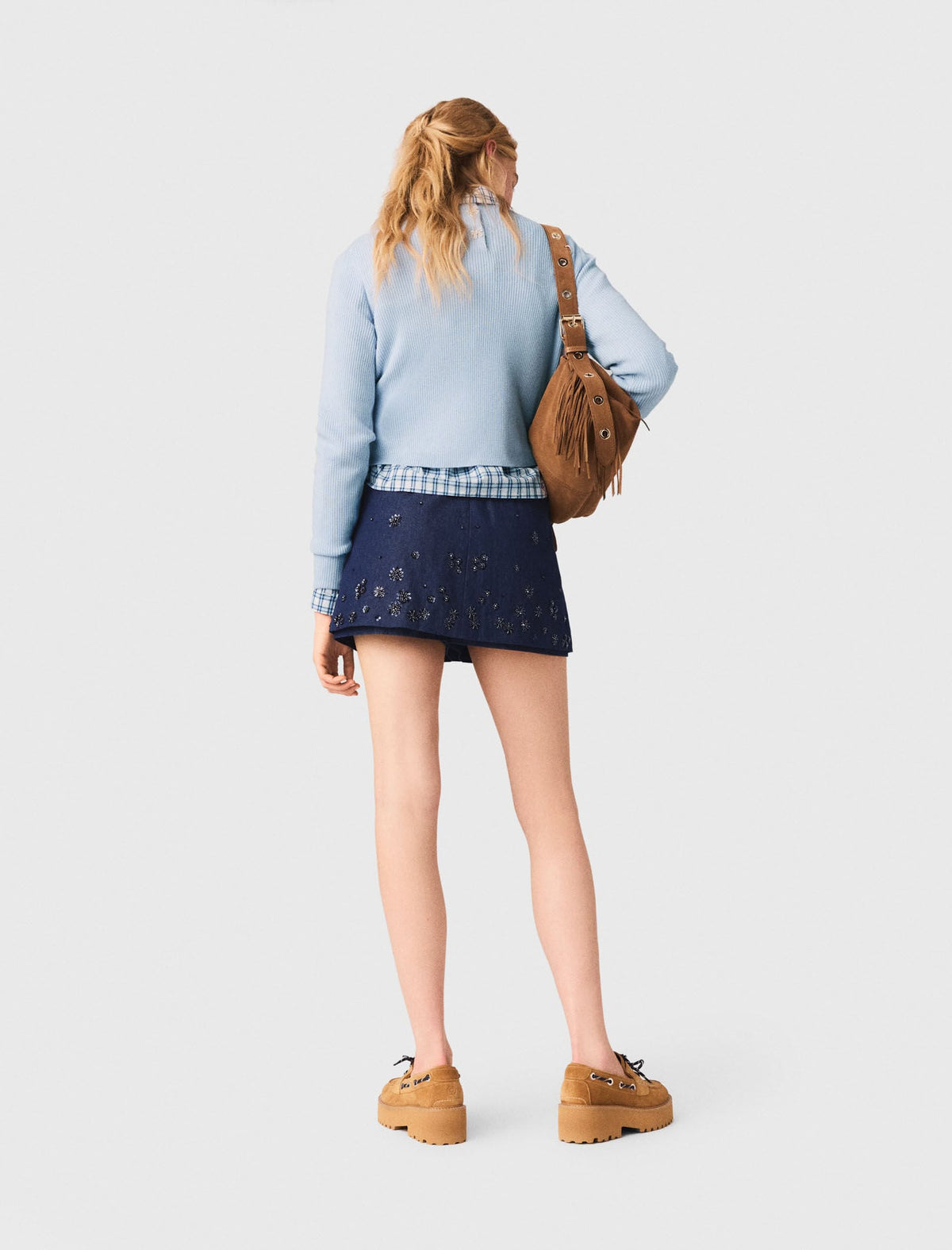 Sweater with jeweled bows on back | Maje