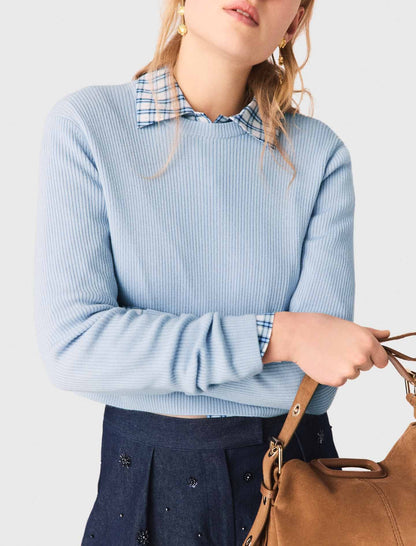 Sweater with jeweled bows on back | Maje