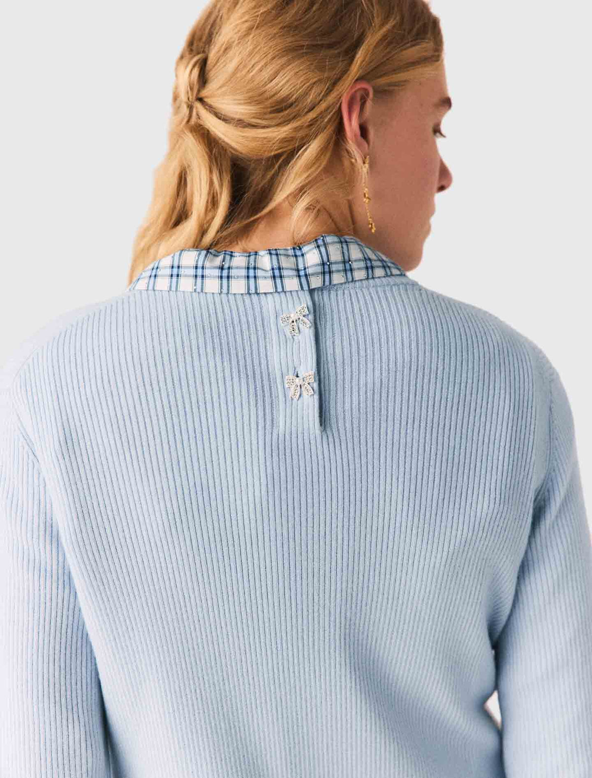 Sweater with jeweled bows on back | Maje