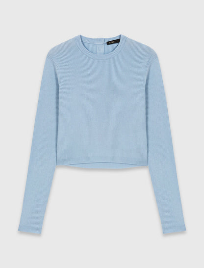 Sweater with jeweled bows on back | Maje