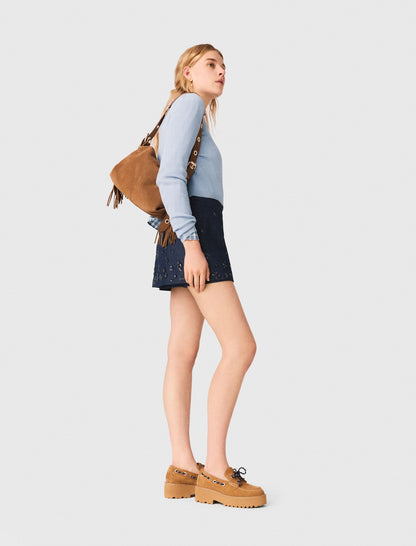 Sweater with jeweled bows on back | Maje