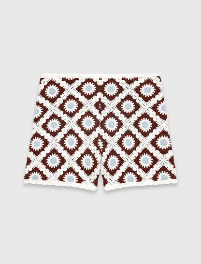 Floral-patterned crochet shorts | Maje