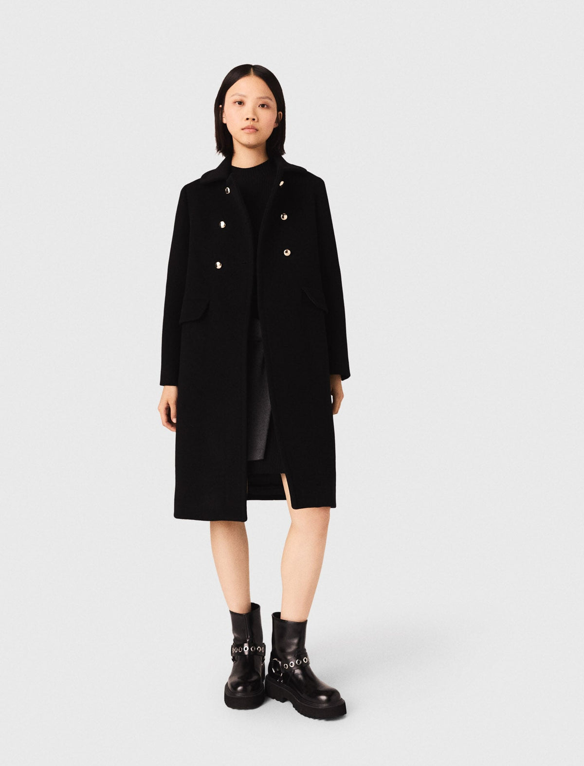 Long wool blend coat | Maje