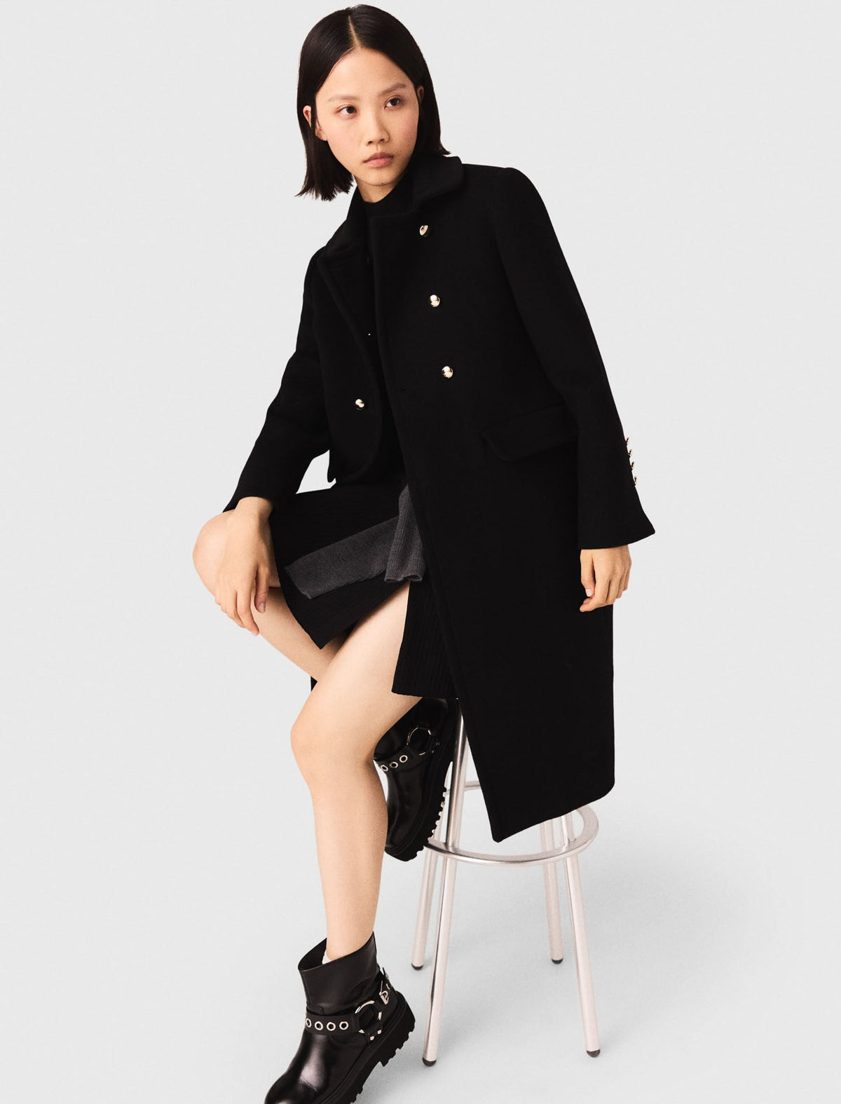 Long wool blend coat | Maje