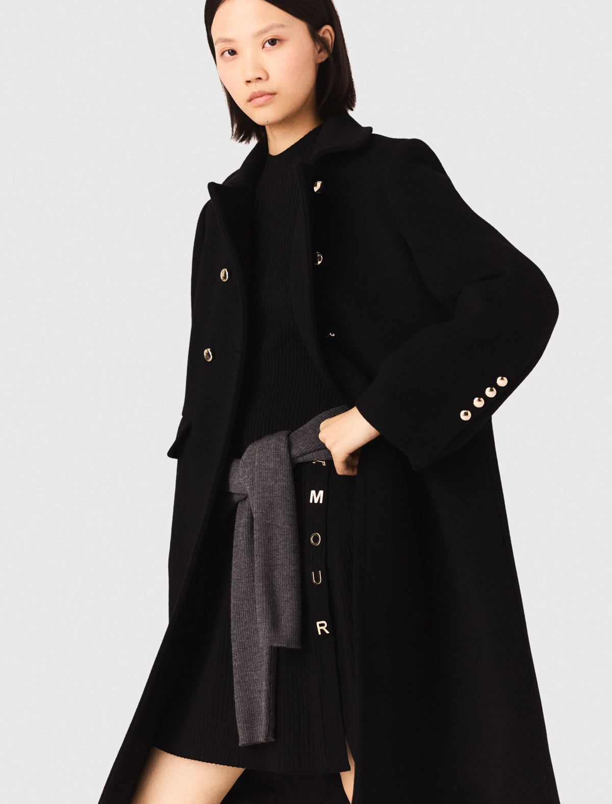 Long wool blend coat | Maje