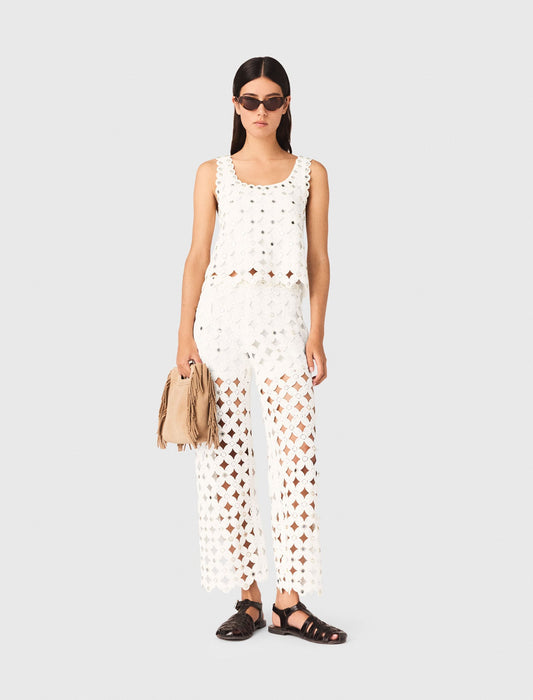 Crochet trousers with mirrors | Maje