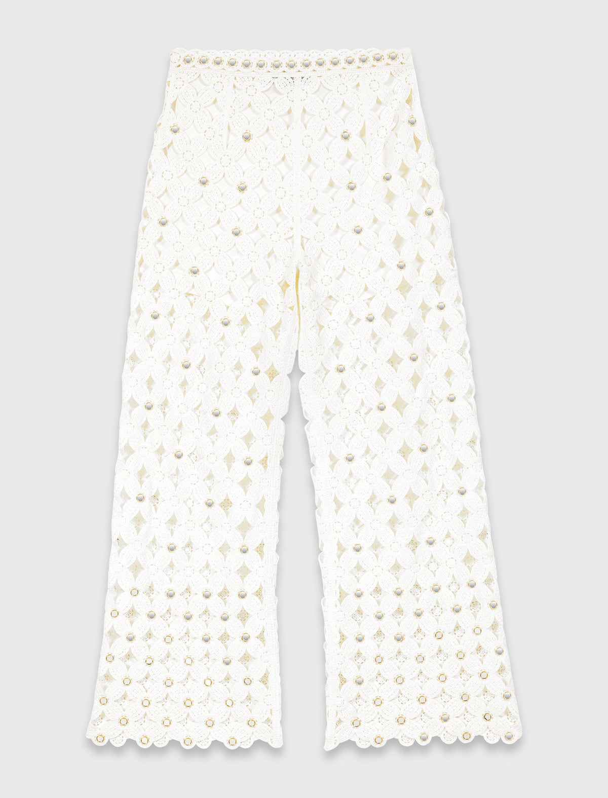 Crochet trousers with mirrors | Maje