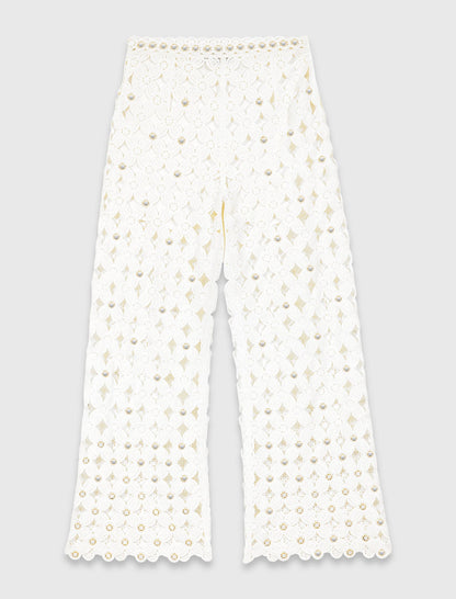 Crochet trousers with mirrors | Maje