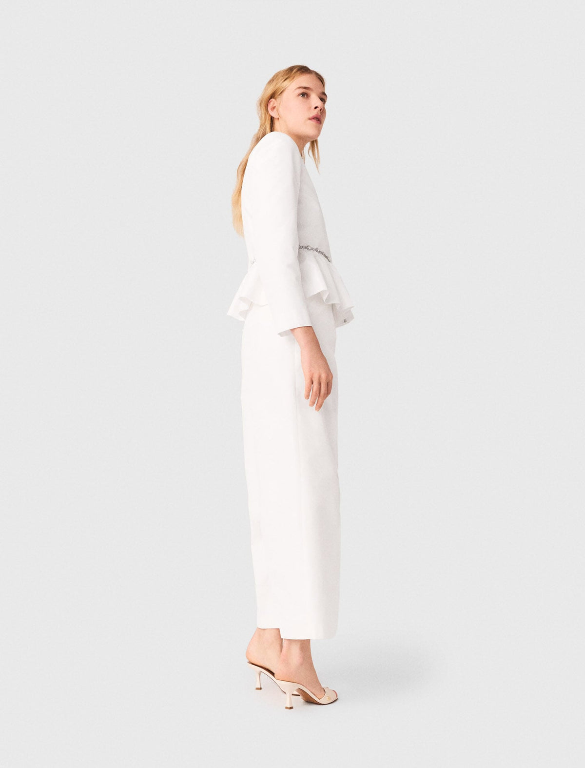Cropped jacket with jewelled belt | Maje