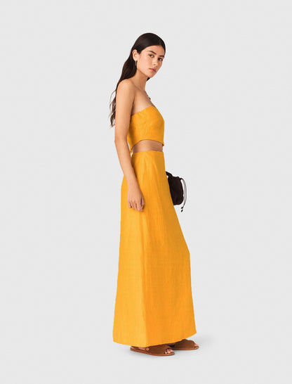 Asymmetrical Linen-Blend Dress | Maje