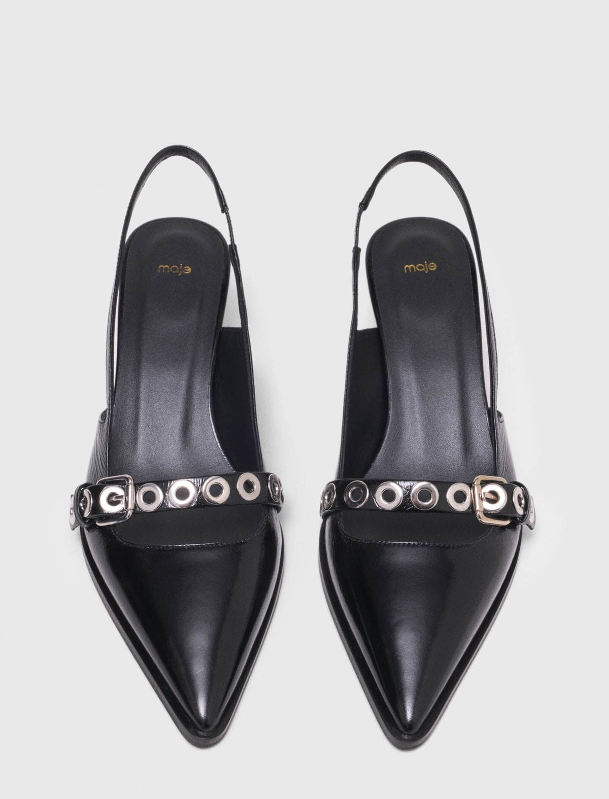 Leather pumps with eyelet strap | Maje