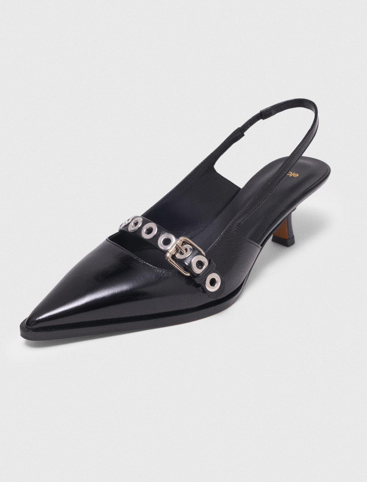Leather pumps with eyelet strap | Maje