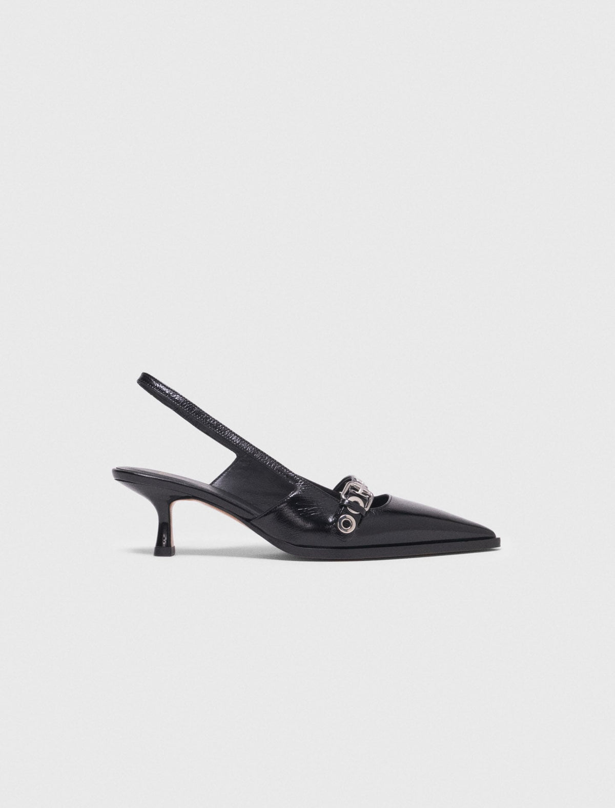 Leather pumps with eyelet strap | Maje