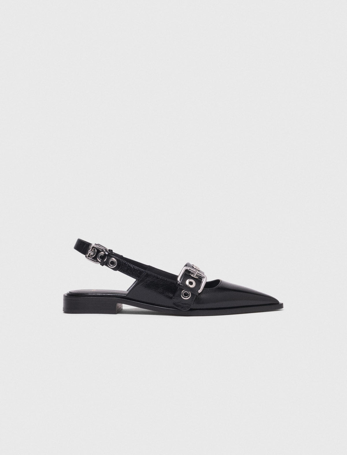 Flat leather strap slingbacks | Maje