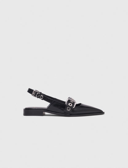 Flat leather strap slingbacks | Maje