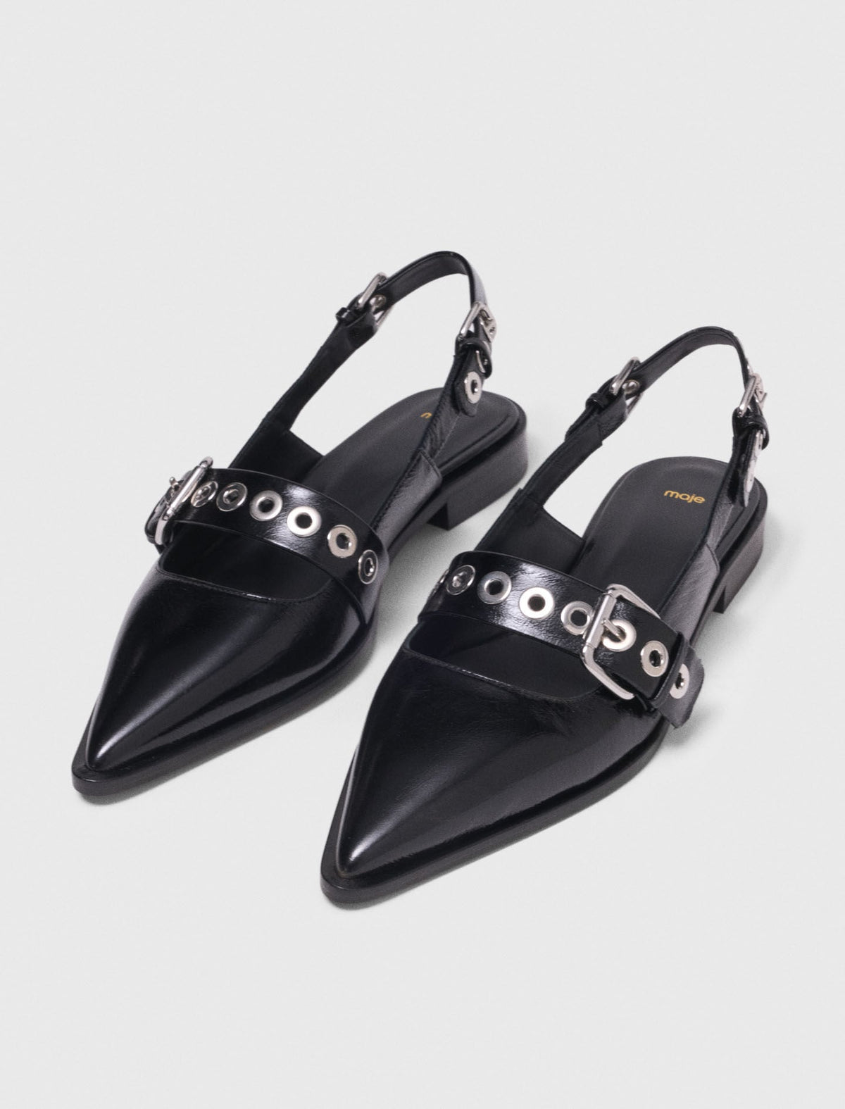 Flat leather strap slingbacks | Maje