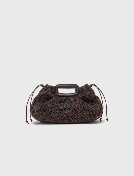 Mipli bouclé effect clutch bag | Maje