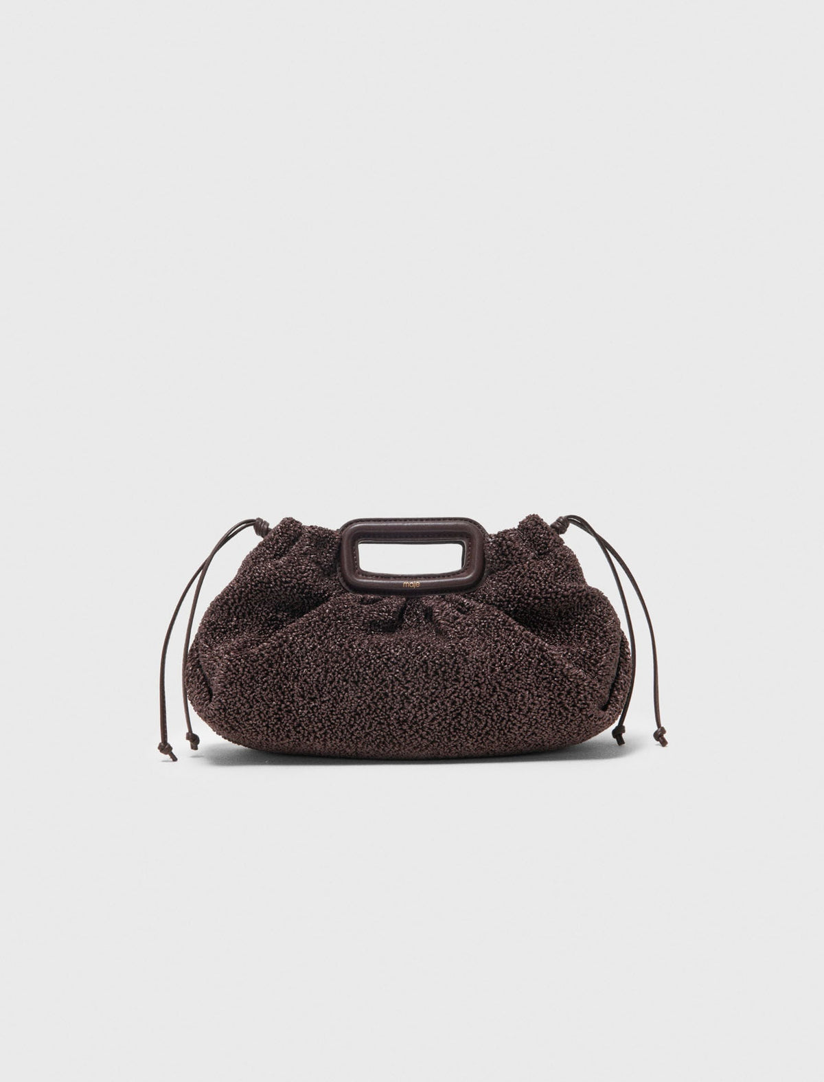Mipli bouclé effect clutch bag | Maje