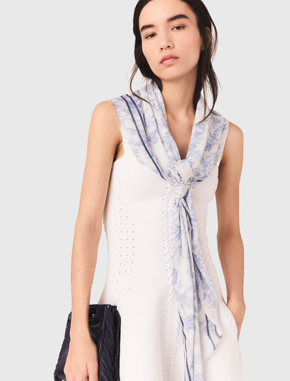 Floral print wool blend shawl | Maje