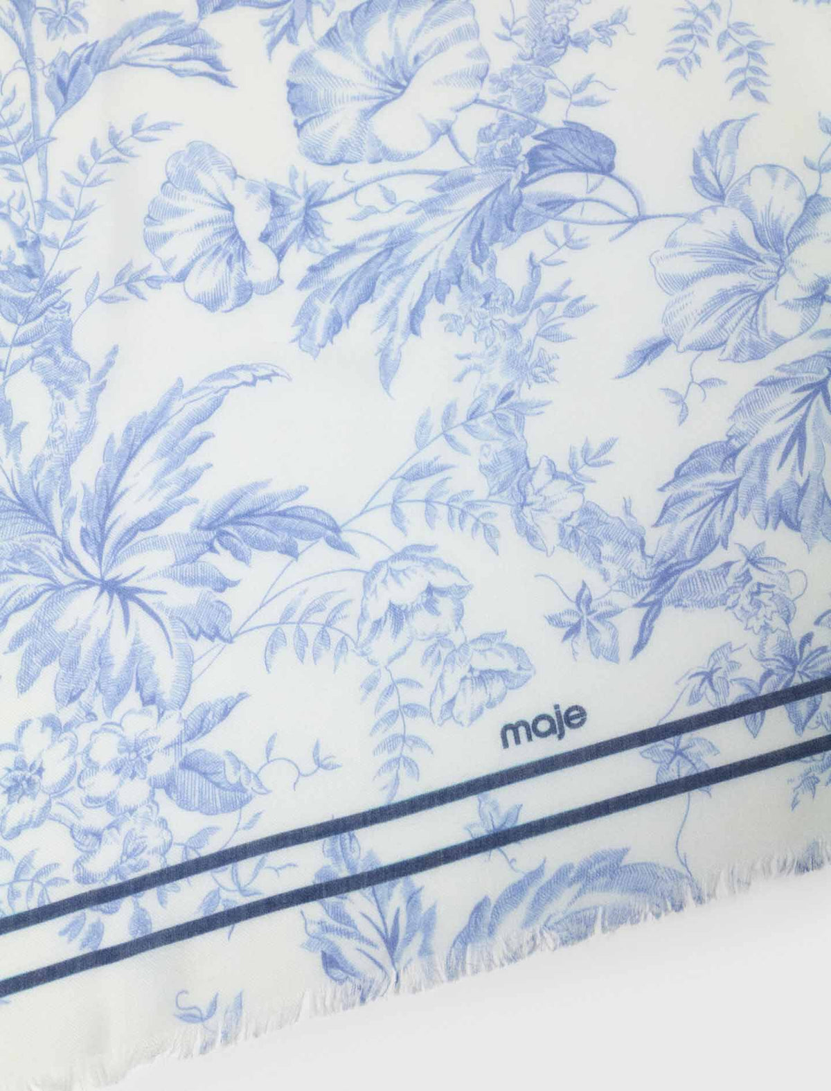 Floral print wool blend shawl | Maje