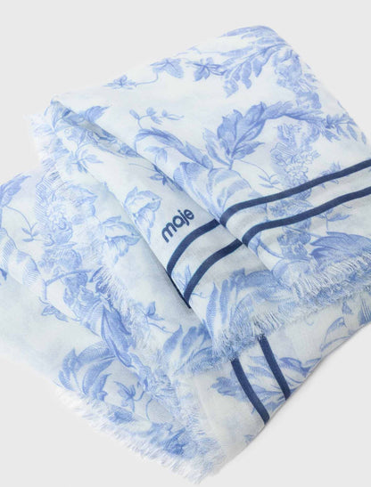 Floral print wool blend shawl | Maje