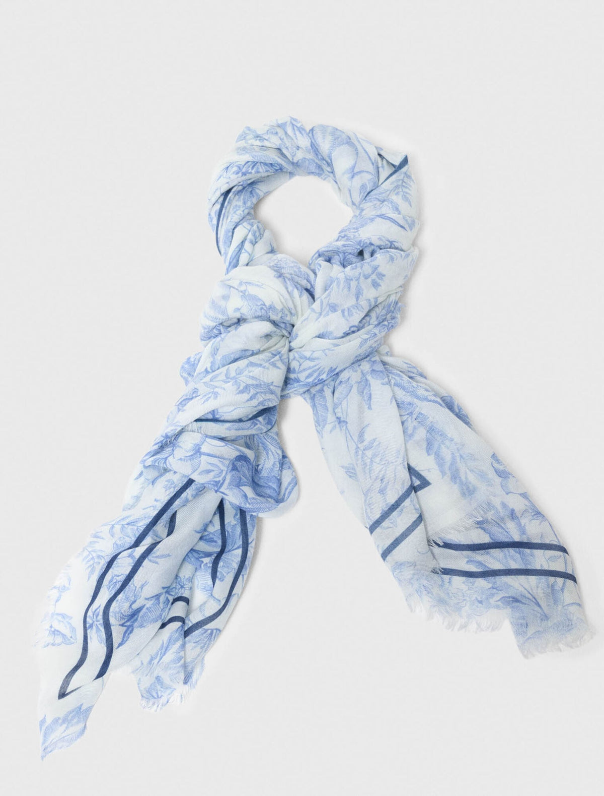 Floral print wool blend shawl | Maje