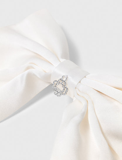 Satin-effect bow barrette | Maje
