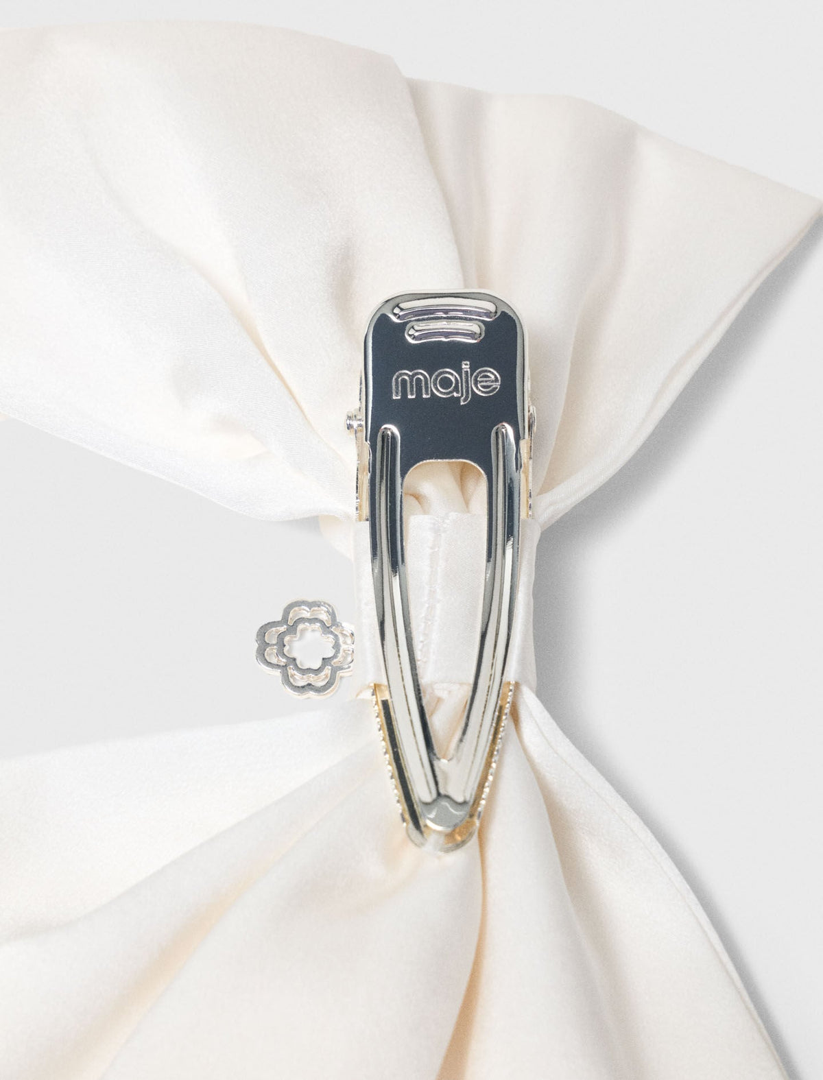 Satin-effect bow barrette | Maje