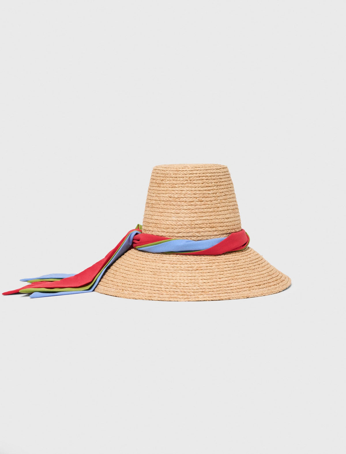 Raffia hat with printed ribbon | Maje