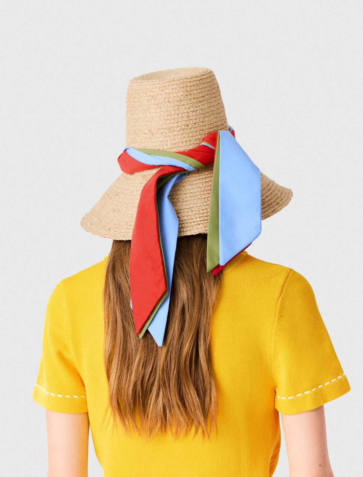 Raffia hat with printed ribbon | Maje