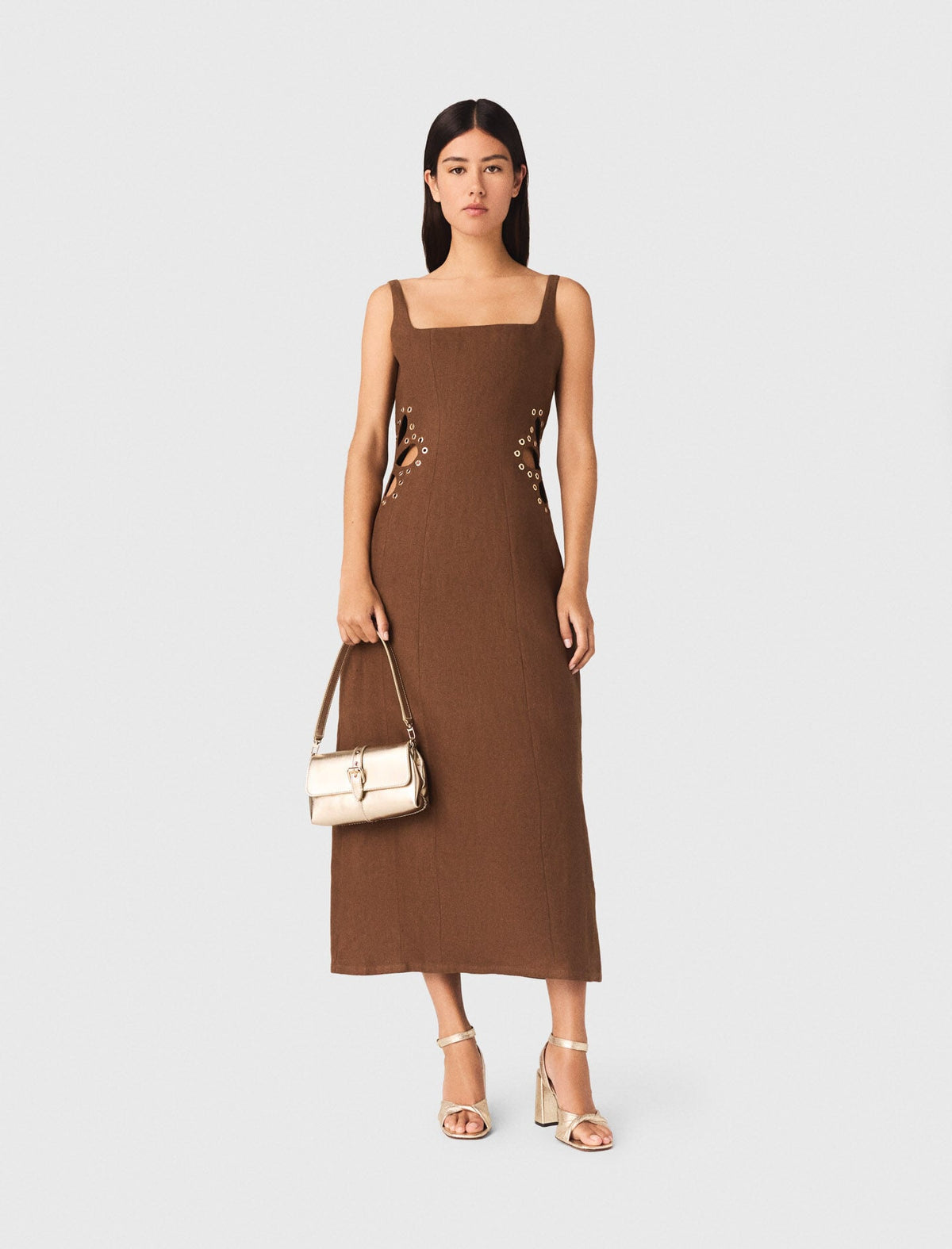 Linen blend maxi dress | Maje