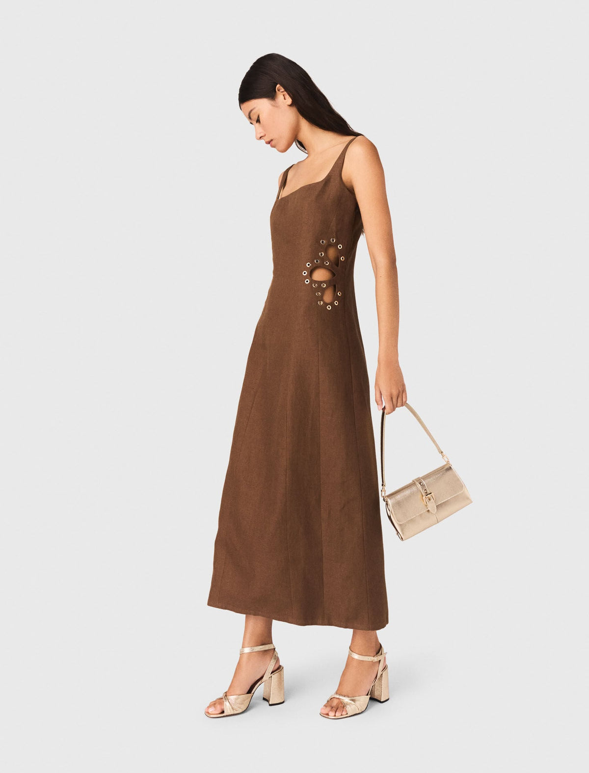 Linen blend maxi dress | Maje