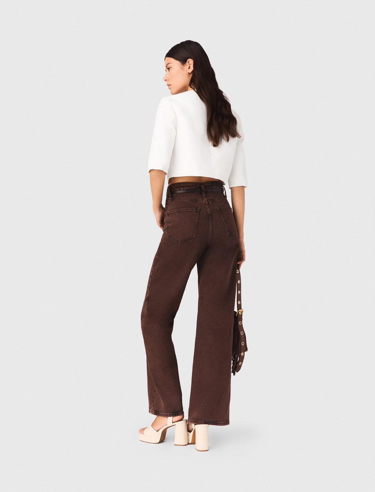 Short linen blend jacket | Maje