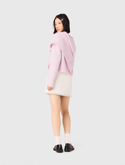 Tweed skirt with pearl trim | Maje