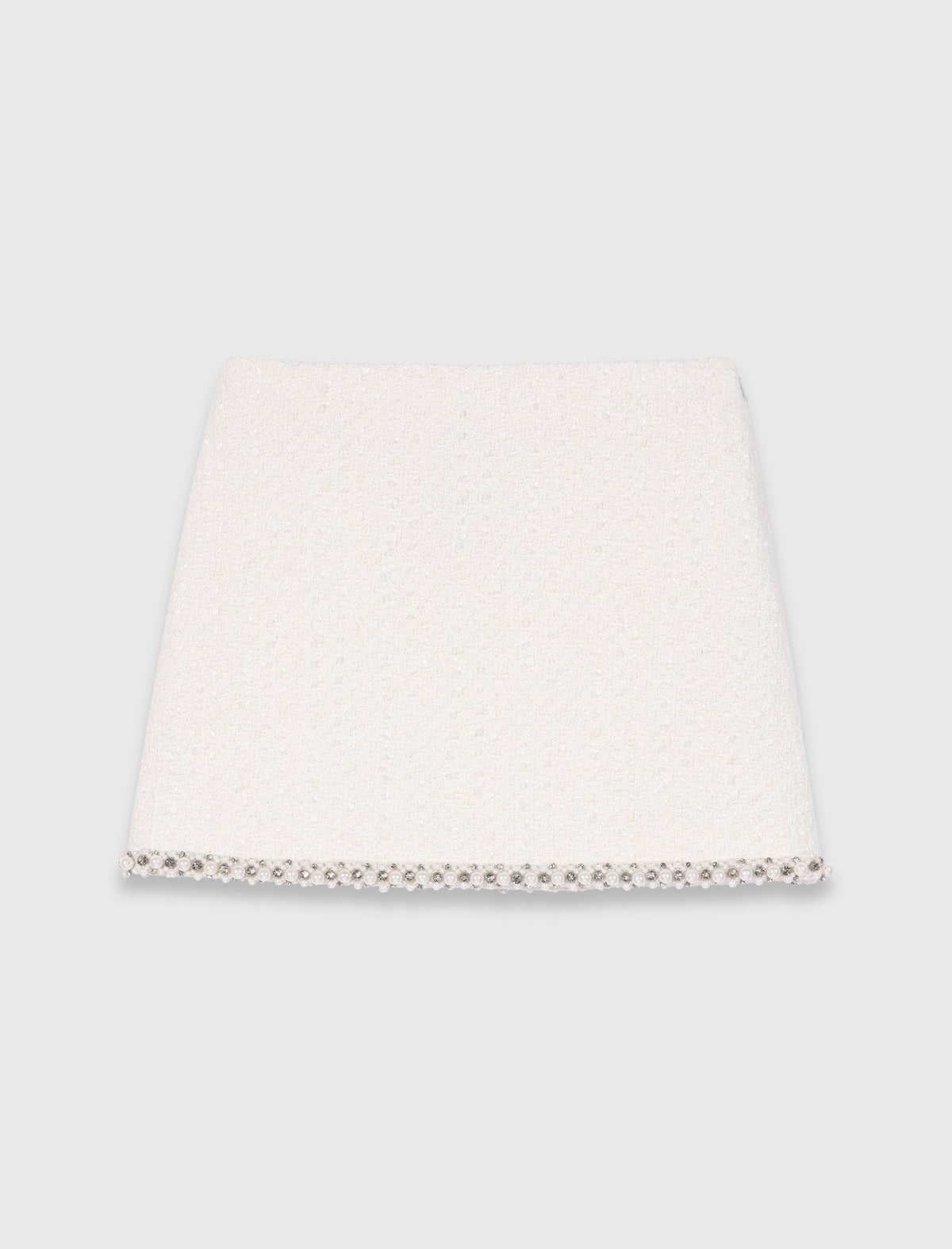 Tweed skirt with pearl trim | Maje